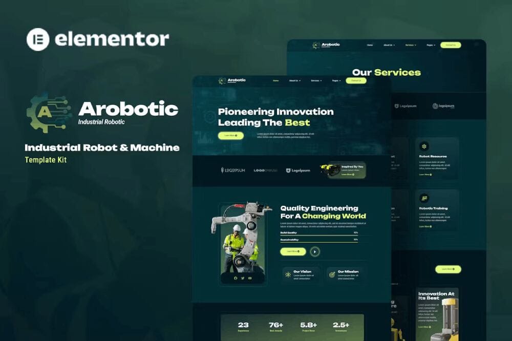 Arobotic - Elementor Template Kit for Industrial Robot & Machine