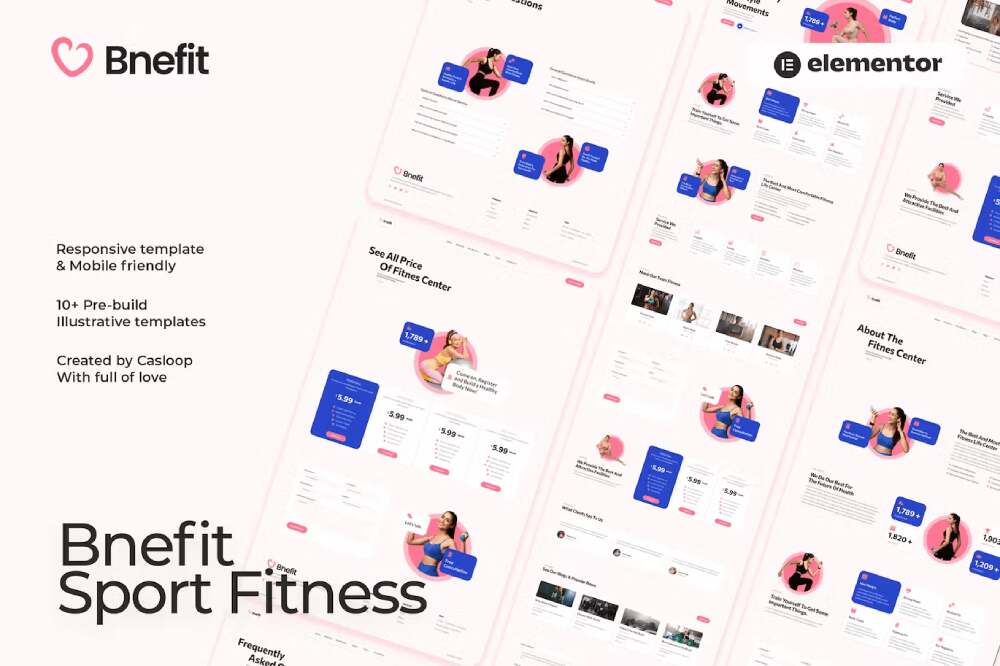 Bnefit - Elementor Template Kit for Gym & Fitness Centers