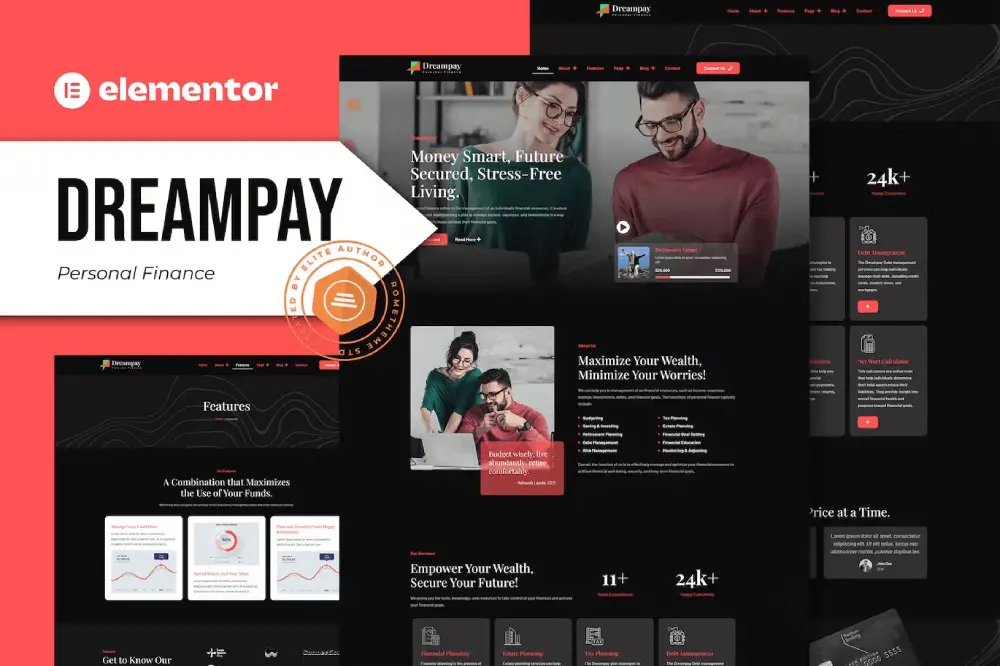 Dreampay – Elementor Pro Kit for Personal Finance Websites