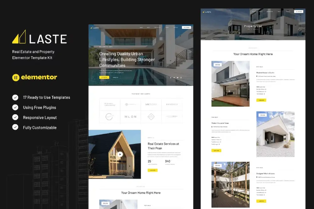 Laste – Elementor Template Kit for Real Estate & Property