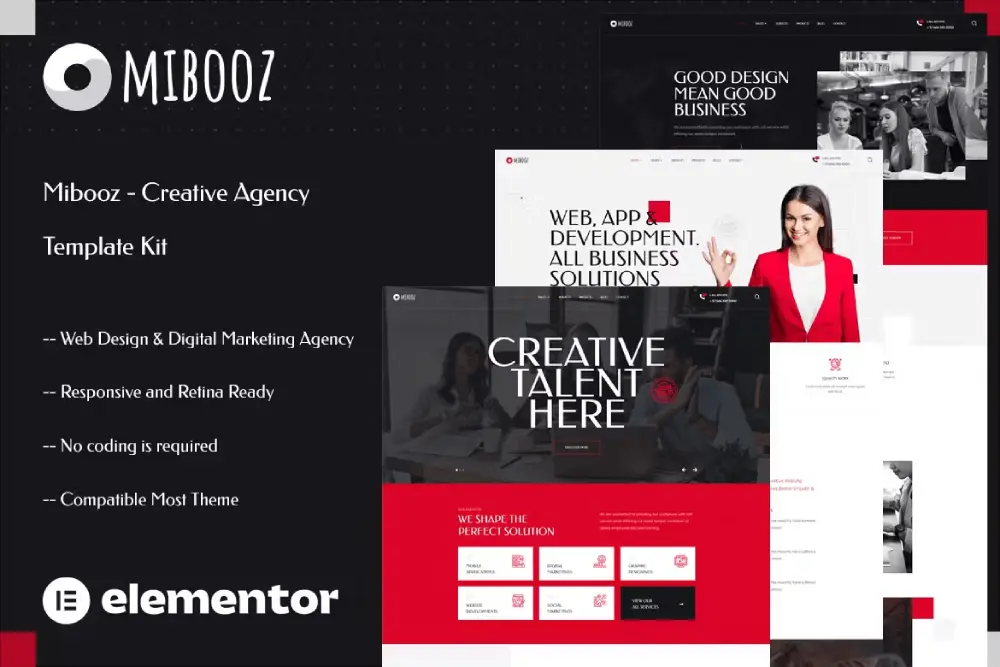 Mibooz – Elementor Template Kit for Creative Agencies