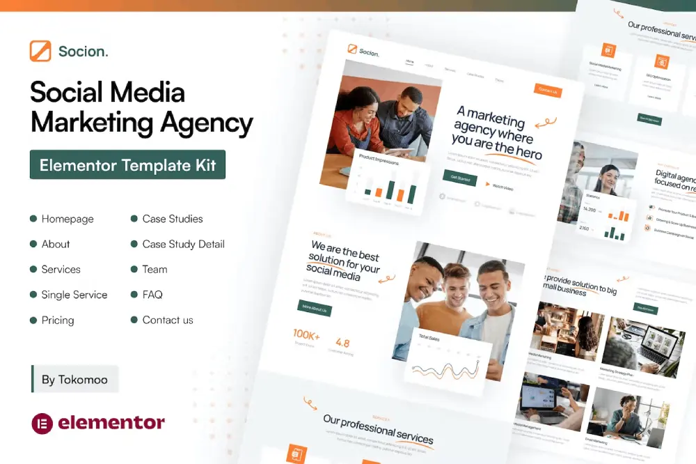 Socion: Elementor Template Kit for Social Media Marketing Agencies