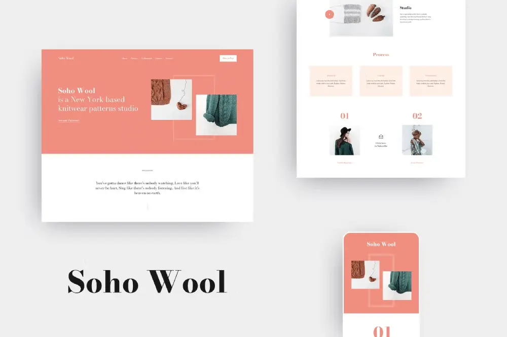SohoWool: Elementor Template Kit for Handmade Craft Patterns