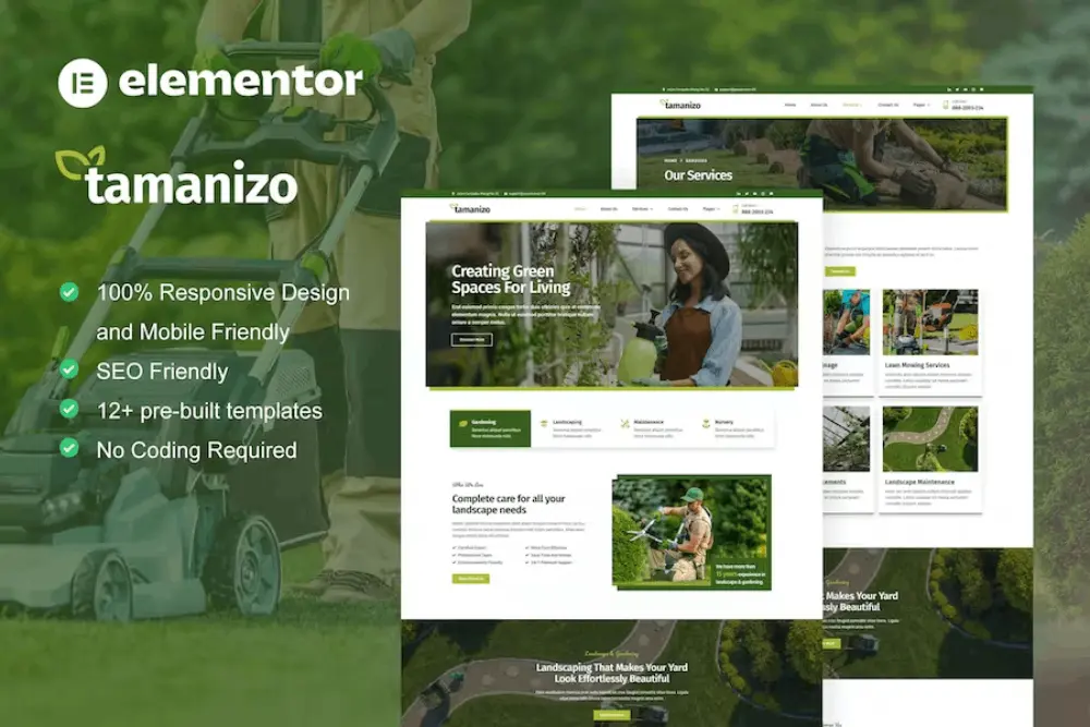 Tamanizo – Elementor Template Kit for Gardening & Landscape Services
