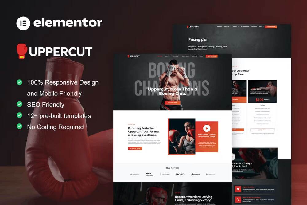Uppercut - Elementor Pro Template Kit for Boxing & Martial Arts Schools