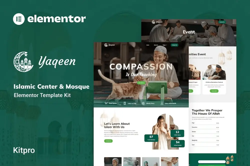 Yaqeen – Elementor Template Kit for Islamic Centers & Mosques