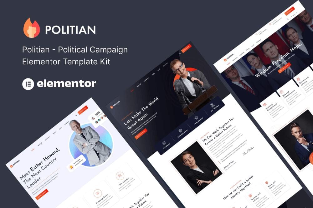 Politian: Elementor Template Kit for Political Campaigns & Elections