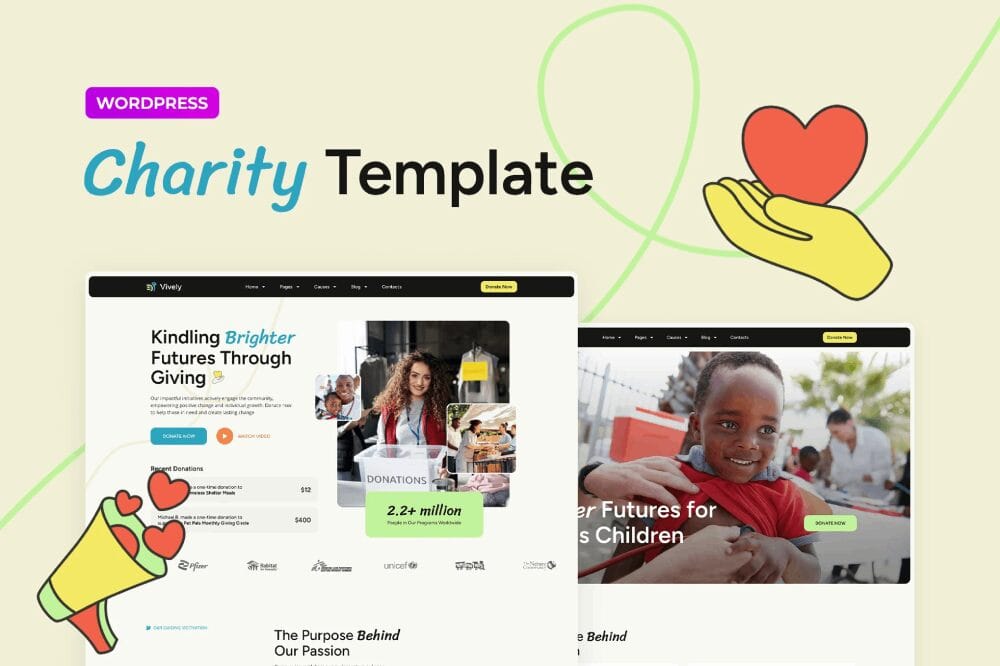 Vively: Elementor Template Kit for Charity & Donation Websites