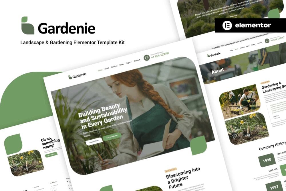Gardenie: Elementor Template Kit for Landscape & Gardening Services