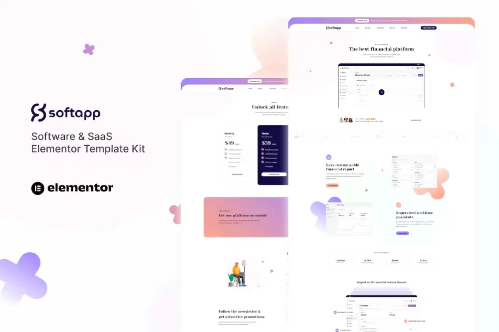Softapp: Elementor Template Kit for Software & SaaS Businesses