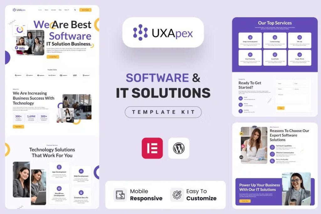 UXApex: Elementor Template Kit for IT Solutions & Services Company