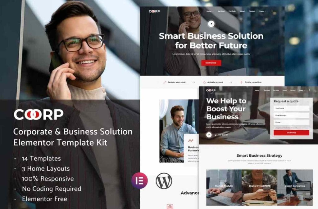 Coorp: Elementor Template Kit for Multi-purpose Business Solutions