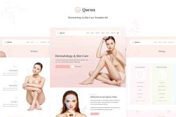 Qurux: Elementor Template Kit for Dermatology & Skin Care Services