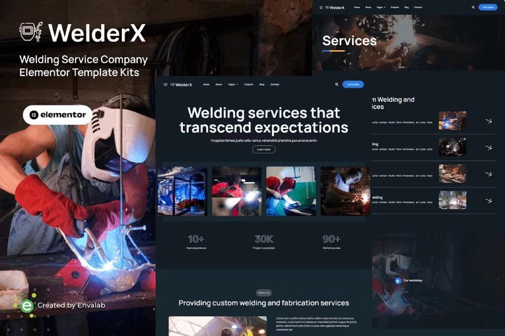WelderX: Elementor Pro Template Kit for Welding Services