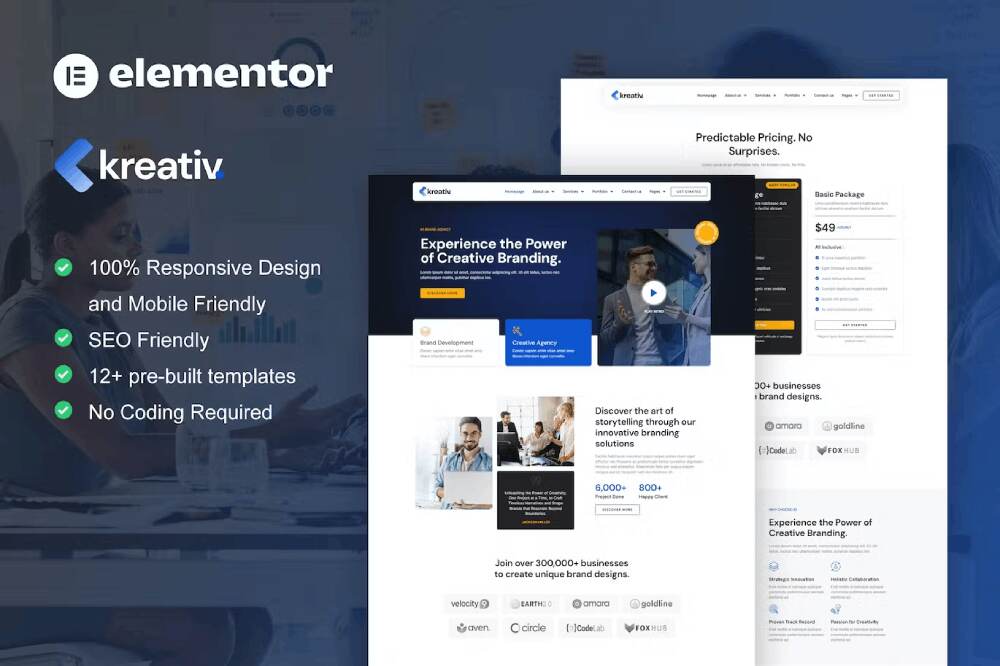 Kreativ - Elementor Template Kit for Digital Agency & Creative Branding