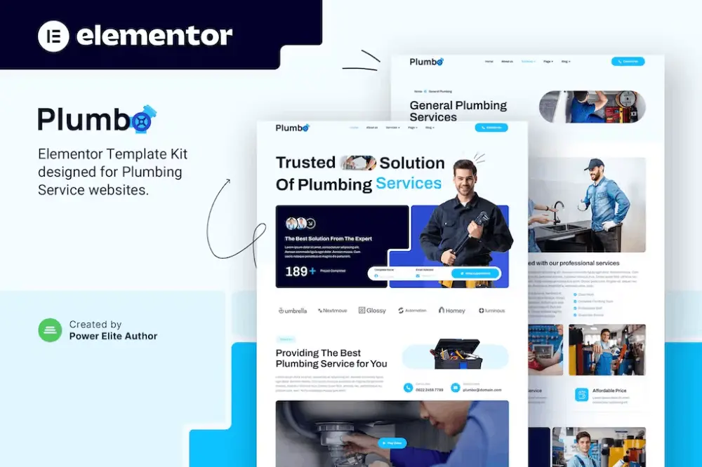 Plumbo – Elementor Template Kit for Plumbing & Home Repair Services