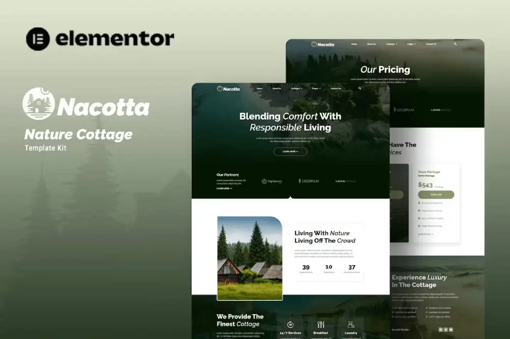 Nacotta – Elementor Template Kit for Nature Cottages & Camping