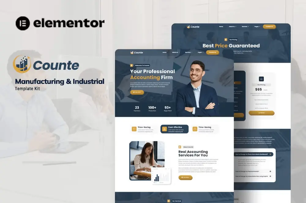 Counte: Elementor Template Kit for Manufacturing & Industrial Businesses