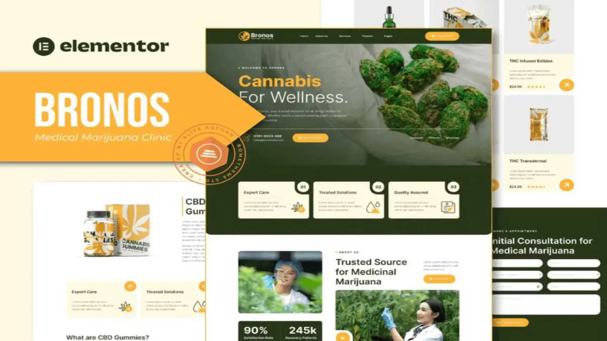 Bronos – Professional Medical Marijuana Elementor Template Kit - Image 1