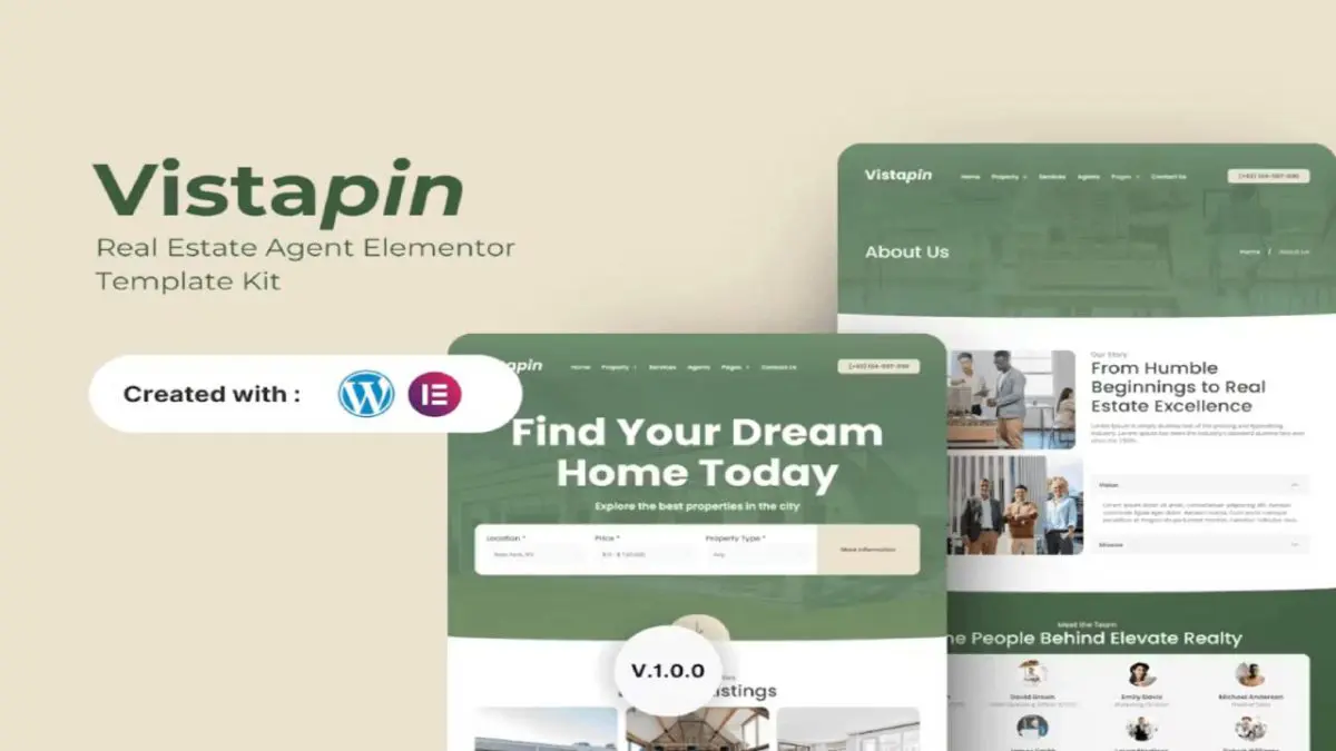 Vistapin – Real Estate Agent Elementor Template Kit - Image 1