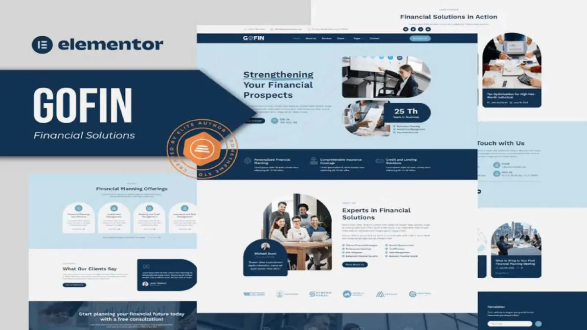 Gofin – Financial Solutions Elementor Template Kit - Image 1