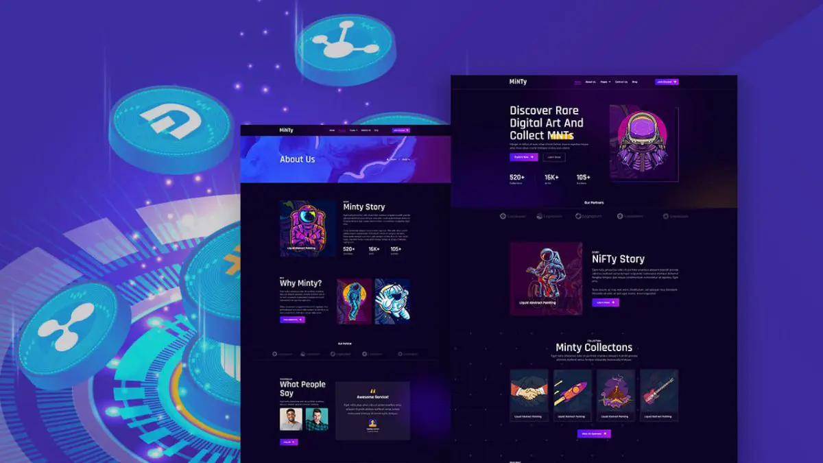 Minty: Elementor Template Kit for NFT Projects & Portfolios - Image 1