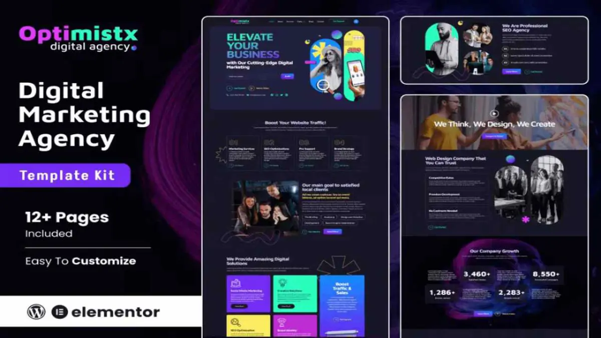 Optimistix – SEO & Digital Agency Elementor Template Kit - Image 1