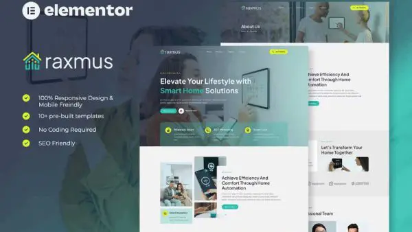 Raxmus - Elementor Template Kit for Smart Home Automation