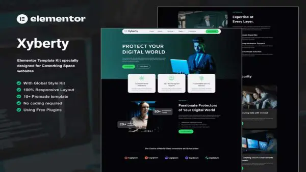Xyberty – Cyber Security Elementor Template Kit