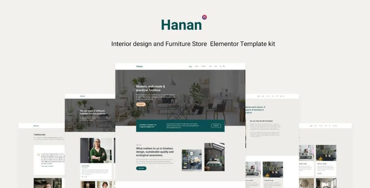 Hanan: Elementor Template Kit for Interior Design & Furniture Stores - Image 1