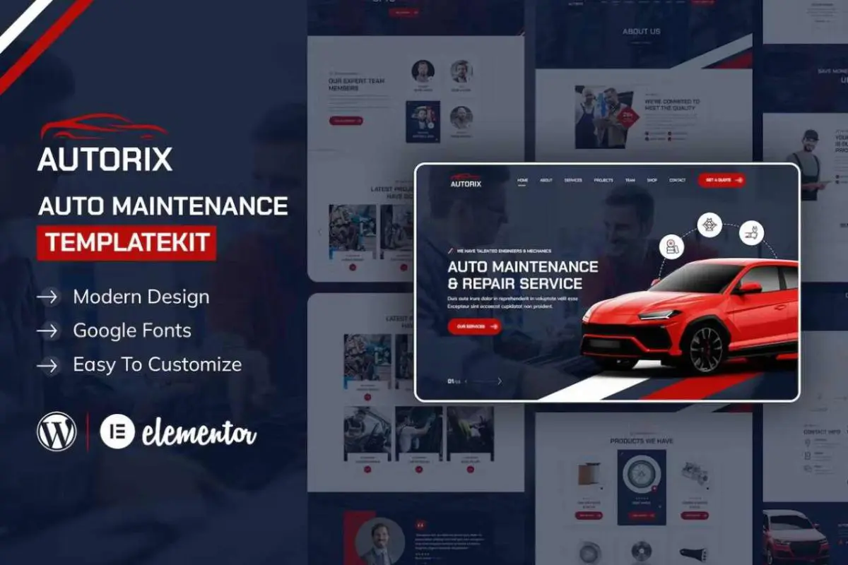 Autorix: Elementor Template Kit for Auto Maintenance & Repair Services - Image 1