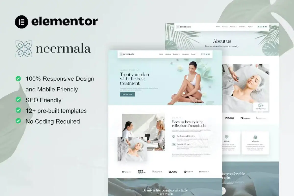 Neermala: Elementor Template Kit for Beauty Clinics & Dermatology - Image 1