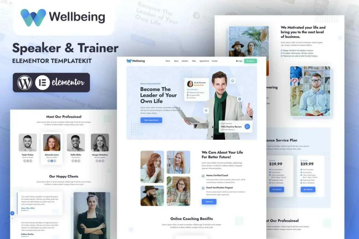 Wellbeing: Elementor Template Kit for Speakers & Trainers - Image 1