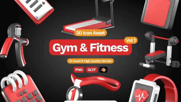 Digital Printing 3D Icon Set – 15 Icons for Printing in PNG, OBJ, BLEND