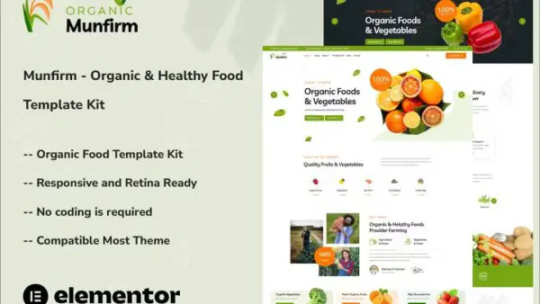 Munfirm - Organic & Healthy Food Elementor Template Kit