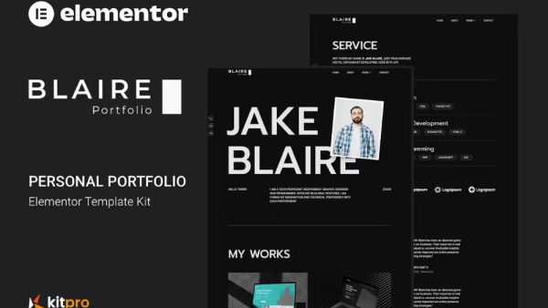 Blaire - Elementor Template Kit for Personal Portfolio