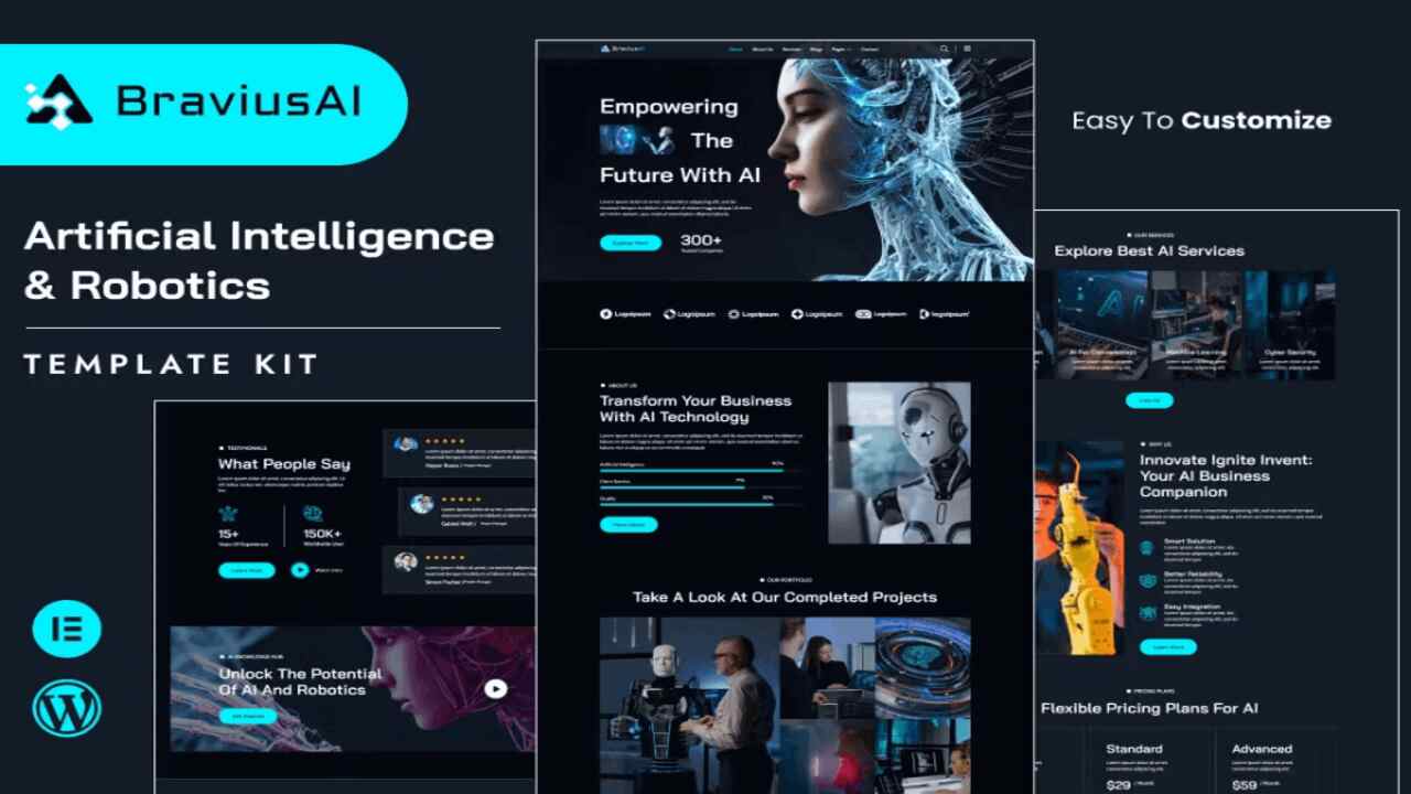 BraviusAI – AI & Robotics Elementor Template Kit