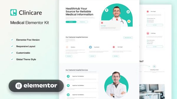 Clinicare - Elementor Template Kit for Health & Medical Services