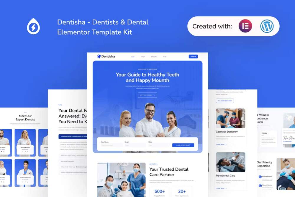 Dentisha - Template Kit for Dentists & Dental Clinics with Elementor