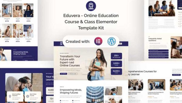 Eduvera - Online Education Elementor Template Kit for Courses & Classes