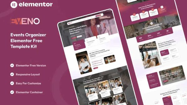 Eveno – Elementor Template Kit for Events Organizer & Management