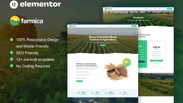 Farmica - Elementor Template Kit for Agriculture & Organic Farming