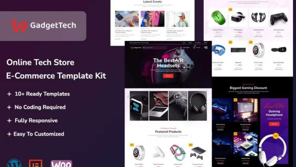 GadgetTech – WooCommerce Elementor Pro Template Kit for Electronic Gadgets