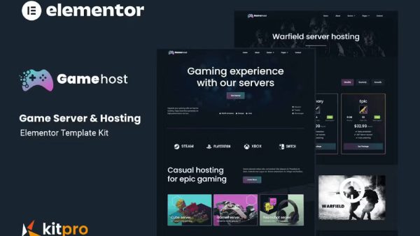 Gamehost - Elementor Template Kit for Game Server & Hosting