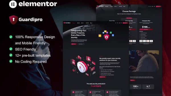 GuardianPro - Elementor Template Kit for Cyber Security Services