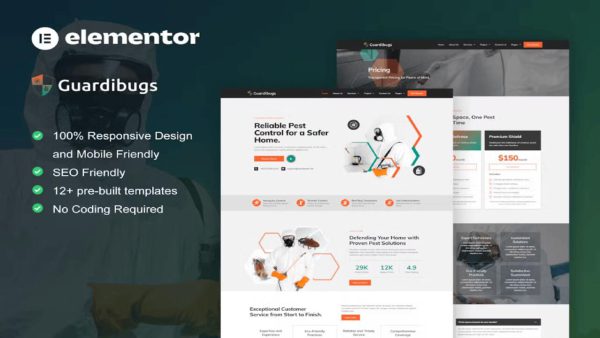 Guardibugs – Pest Control Service Elementor Pro Template Kit