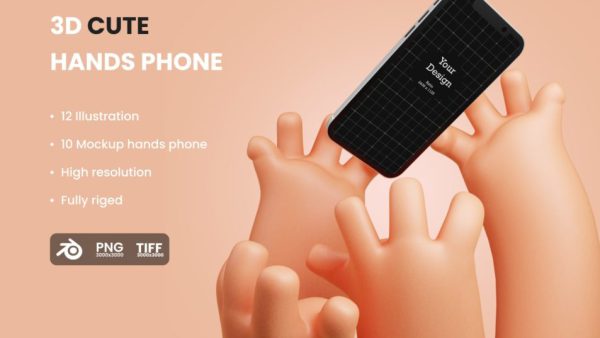 Hands Phone Mockup - Realistic Hand-Held Device Display for Designers