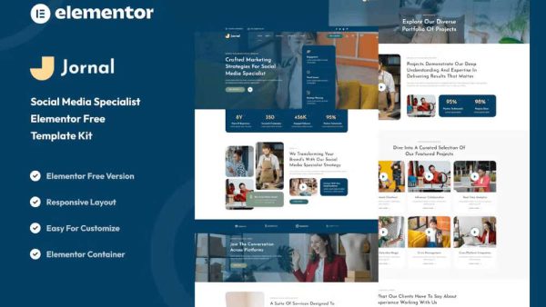 Jornal – Elementor Template Kit for Social Media Specialists