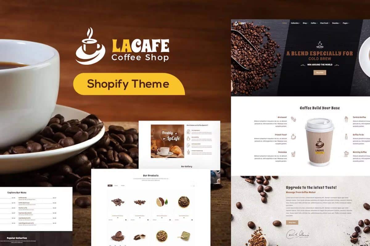 LaCafe Coffee Shop Shopify Store - Responsive Theme for Food & Drink