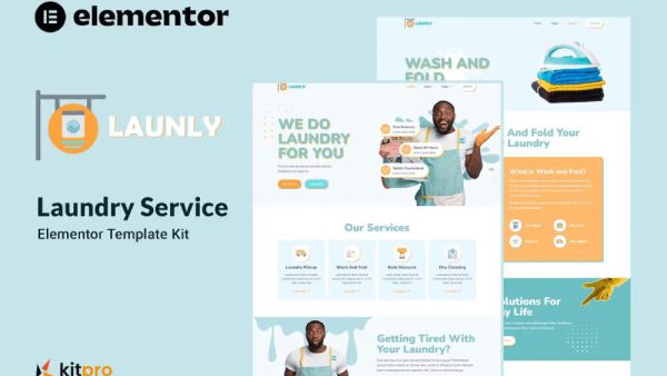 Launly – Laundry Service Elementor Template Kit